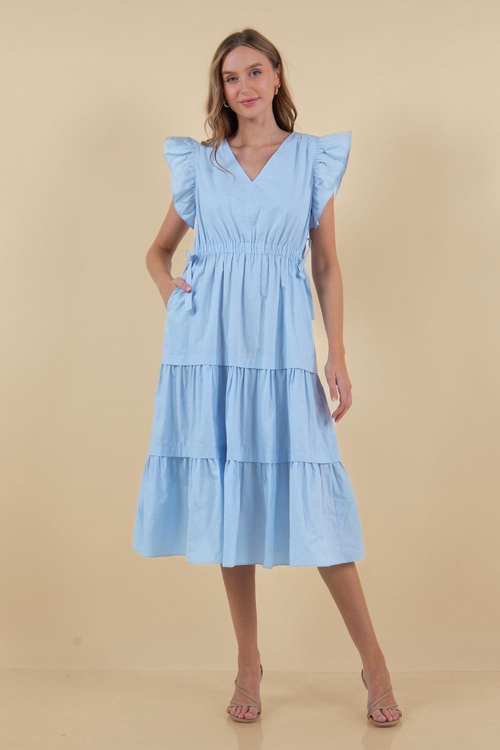 Ivana Cotton Dress in Sky