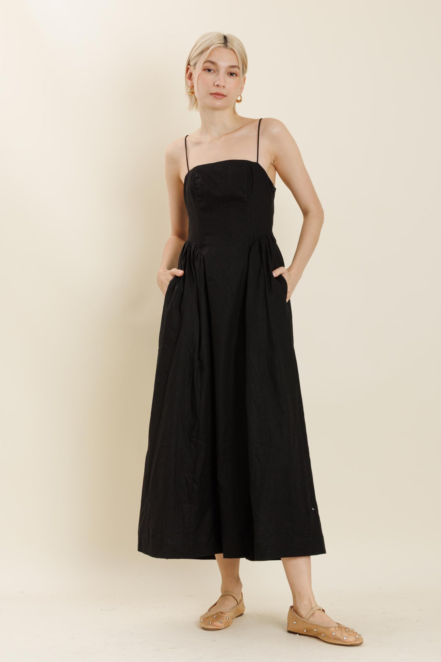 Vale Linen-Blend Maxi Dress