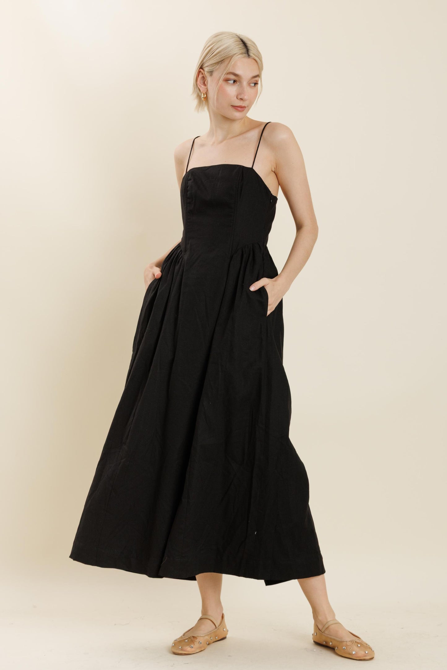 Vale Linen-Blend Maxi Dress