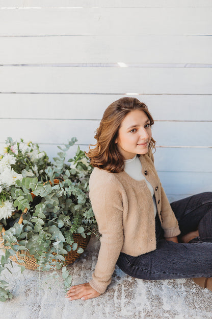 Taupe Crop Cardigan